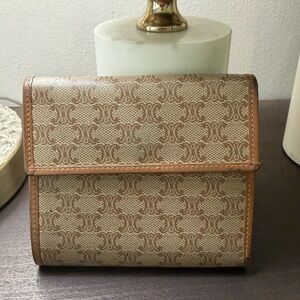 Celine Tan and Brown Patterned Wallet